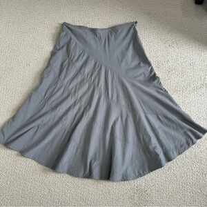 Sundance Flare Midi Skirt Gray Petite Size 14 Corduroy